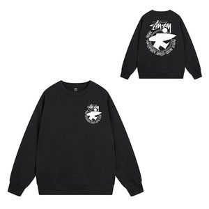 Stussy Sweatshirt Beach Roots logo Crew Sweat Black